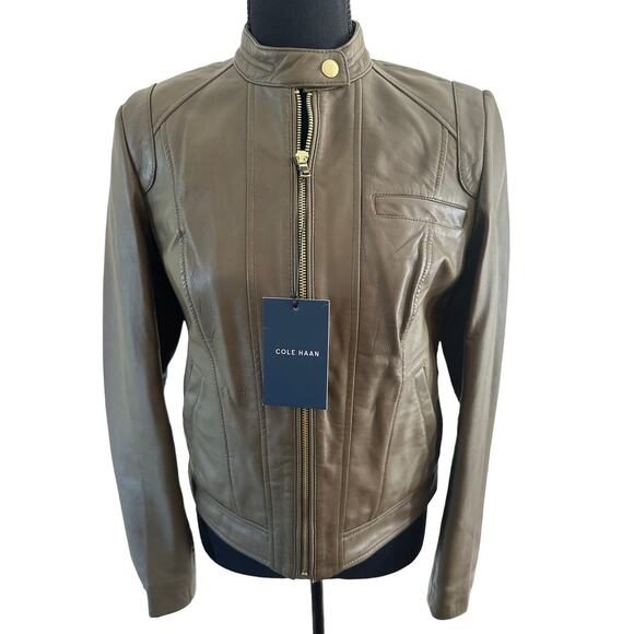 Cole Haan - Lambskin Leather Jacket - NWT - Size XS - Picture 3 of 8